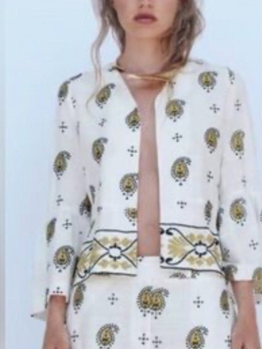 ZARA Tunic Jacket with Embroidery, Size L.